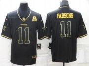 Wholesale Cheap Men's Dallas Cowboys #11 Micah Parsons Black Golden Edition Limited Stitched Jersey