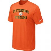 Wholesale Cheap Nike NFL Pittsburgh Steelers Heart & Soul NFL T-Shirt Orange