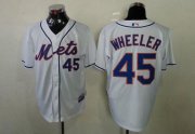 Wholesale Cheap Mets #45 Zack Wheeler White Cool Base Stitched MLB Jersey