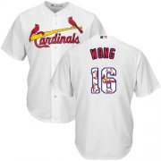 Wholesale Cheap Cardinals #16 Kolten Wong White Team Logo Fashion Stitched MLB Jersey
