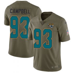 Wholesale Cheap Nike Jaguars #93 Calais Campbell Olive Men\'s Stitched NFL Limited 2017 Salute to Service Jersey