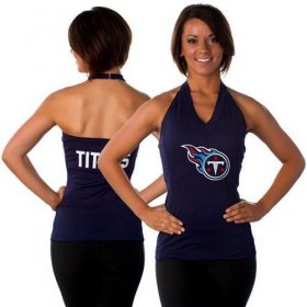 Wholesale Cheap Women\'s All Sports Couture Tennessee Titans Blown Coverage Halter Top