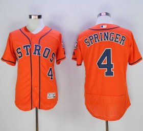 Wholesale Cheap Astros #4 George Springer Orange Flexbase Authentic Collection Stitched MLB Jersey