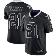 Wholesale Cheap Nike Cowboys #21 Ezekiel Elliott Lights Out Black Men's Stitched NFL Limited Rush Jersey