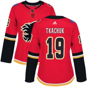 Wholesale Cheap Adidas Flames #19 Matthew Tkachuk Red Home Authentic Women\'s Stitched NHL Jersey