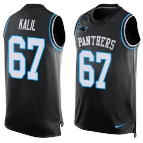 Wholesale Cheap Nike Panthers #67 Ryan Kalil Black Team Color Men\'s Stitched NFL Limited Tank Top Jersey