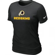 Wholesale Cheap Women's Nike Washington Redskins Authentic Logo T-Shirt Black