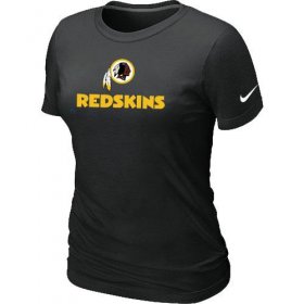 Wholesale Cheap Women\'s Nike Washington Redskins Authentic Logo T-Shirt Black