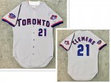 Wholesale Cheap Men's Toronto Blue Jays #21 Roger Clemens Grey Stitched MLB Jersey