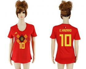 Wholesale Cheap Women\'s Belgium #10 E.Hazard Red Home Soccer Country Jersey
