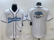 Wholesale Cheap Men's Carolina Panthers White Team Big Logo With Patch Cool Base Stitched Baseball Jersey