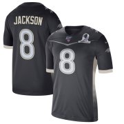 Wholesale Cheap Baltimore Ravens #8 Lamar Jackson Men's Nike 2020 AFC Pro Bowl Game Jersey Anthracite