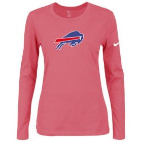 Wholesale Cheap Women\'s Nike Buffalo Bills Of The City Long Sleeve Tri-Blend NFL T-Shirt Pink