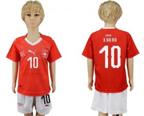Wholesale Cheap Switzerland #10 Xhaka Kid Soccer Country Jersey