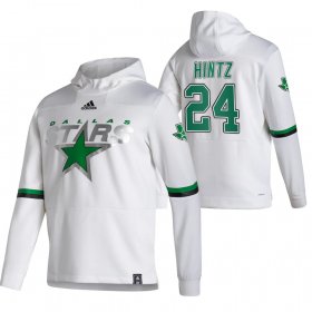 Wholesale Cheap Dallas Stars #24 Roope Hintz Adidas Reverse Retro Pullover Hoodie White