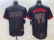 Wholesale Cheap Men's Cincinnati Reds #44 Elly De La Cruz Black 2023 City Connect Cool Base Stitched Jersey