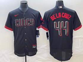 Wholesale Cheap Men\'s Cincinnati Reds #44 Elly De La Cruz Black 2023 City Connect Cool Base Stitched Jersey