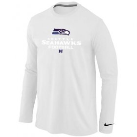Wholesale Cheap Nike Seattle Seahawks Critical Victory Long Sleeve T-Shirt White