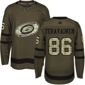 Wholesale Cheap Adidas Hurricanes #86 Teuvo Teravainen Green Salute to Service Stitched Youth NHL Jersey