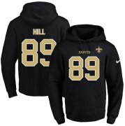Wholesale Cheap Nike Saints #89 Josh Hill Black Name & Number Pullover NFL Hoodie