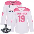 Wholesale Cheap Adidas Capitals #19 Nicklas Backstrom White/Pink Authentic Fashion Stanley Cup Final Champions Women's Stitched NHL Jersey