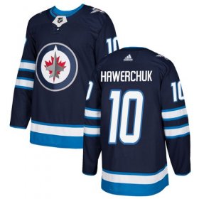 Wholesale Cheap Adidas Jets #10 Dale Hawerchuk Navy Blue Home Authentic Stitched NHL Jersey