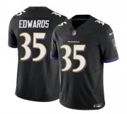 Cheap Men's Baltimore Ravens #35 Gus Edwards Black 2023 F.U.S.E. Vapor Limited Football Stitched Jersey