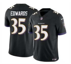 Cheap Men\'s Baltimore Ravens #35 Gus Edwards Black 2023 F.U.S.E. Vapor Limited Football Stitched Jersey