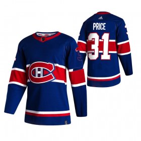 Wholesale Cheap Montreal Canadiens #31 Carey Price Blue Men\'s Adidas 2020-21 Reverse Retro Alternate NHL Jersey