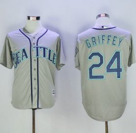 Wholesale Cheap Mariners #24 Ken Griffey Grey New Cool Base 2016 Hall Of Fame Patch Stitched MLB Jersey