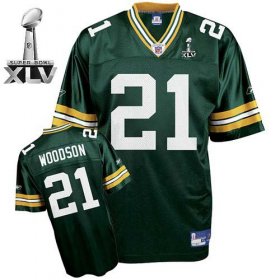 Wholesale Cheap Packers #21 Charles Woodson Green Super Bowl XLV Stitched NFL Jersey