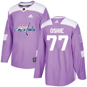 Wholesale Cheap Adidas Capitals #77 T.J. Oshie Purple Authentic Fights Cancer Stitched NHL Jersey