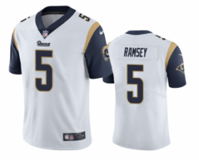 Wholesale Cheap Men\'s Los Angeles Rams #5 Jalen Ramsey White Vapor Untouchable Limited Stitched Jersey