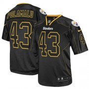 Wholesale Cheap Nike Steelers #43 Troy Polamalu Lights Out Black Men's Stitched NFL Elite Jersey