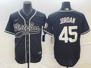 Wholesale Cheap Men's Chicago White Sox #45 Michael Jordan Black Cool Base Stitched Baseball Jersey