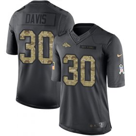 Wholesale Cheap Nike Broncos #30 Terrell Davis Black Men\'s Stitched NFL Limited 2016 Salute to Service Jersey