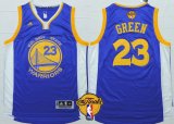 Wholesale Cheap Men's Golden State Warriors #23 Draymond Green Blue 2017 The NBA Finals Patch Jersey