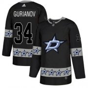 Cheap Adidas Stars #34 Denis Gurianov Black Authentic Team Logo Fashion Stitched NHL Jersey