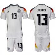Cheap Men's Germany #13 Michael Ballack White 2024-25 Home Soccer Jersey Suit