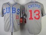 Wholesale Cheap Cubs #13 Starlin Castro Grey Alternate Road Cool Base Stitched MLB Jersey