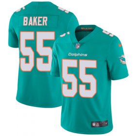 Wholesale Cheap Nike Dolphins #55 Jerome Baker Aqua Green Team Color Men\'s Stitched NFL Vapor Untouchable Limited Jersey