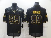 Wholesale Cheap Men's Los Angeles Rams #99 Aaron Donald Black Gold 2020 Salute To Service Stitched NFL Nike Limited Jersey