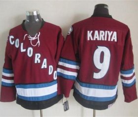 Wholesale Cheap Avalanche #9 Paul Kariya Red CCM Throwback Stitched NHL Jersey