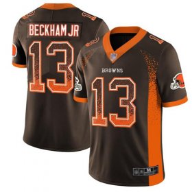 Wholesale Cheap Nike Browns #13 Odell Beckham Jr Brown Team Color Men\'s Stitched NFL Limited Rush Drift Fashion Jersey