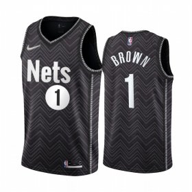 Wholesale Cheap Brooklyn Nets #1 Bruce Brown Black NBA Swingman 2020-21 Earned Edition Jersey