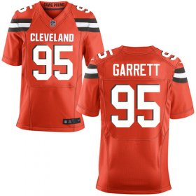 Wholesale Cheap Nike Browns #95 Myles Garrett Orange Alternate Men\'s Stitched NFL New Elite Jersey