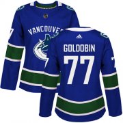 Wholesale Cheap Adidas Canucks #77 Nikolay Goldobin Blue Home Authentic Women's Stitched NHL Jersey