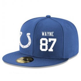 Wholesale Cheap Indianapolis Colts #87 Reggie Wayne Snapback Cap NFL Player Royal Blue with White Number Stitched Hat