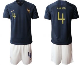 Wholesale Cheap France #4 Varane Home Soccer Country Jersey