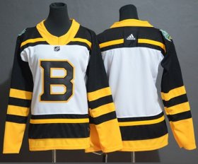 Wholesale Cheap Adidas Bruins Blank White Authentic 2019 Winter Classic Women\'s Stitched NHL Jersey
